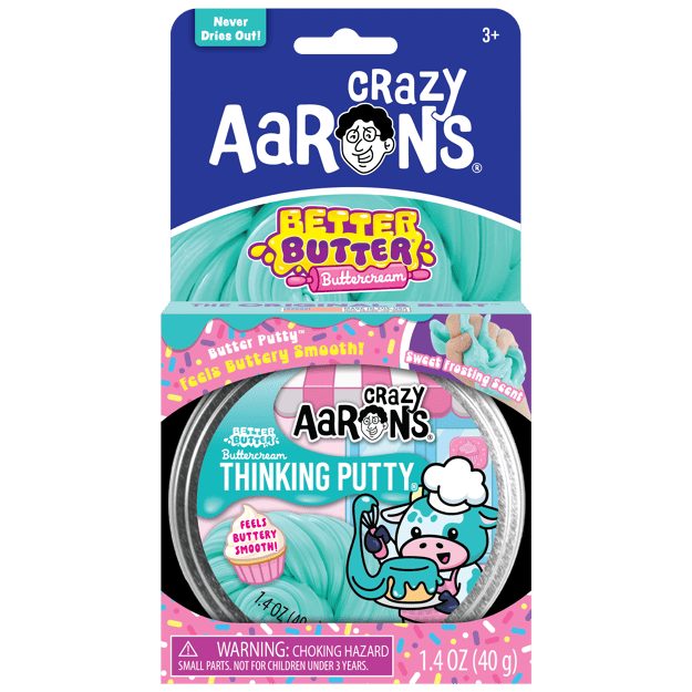 🧁💙 Crazy Aaron's Buttercream Better Butter Thinking Putty | Frosting-Scented Super Soft Sensory Putty ✨