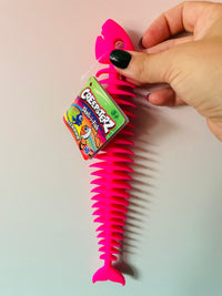 Dark Pink Skel-I-Fish stretchy skeleton fish sensory fidget toy UK
