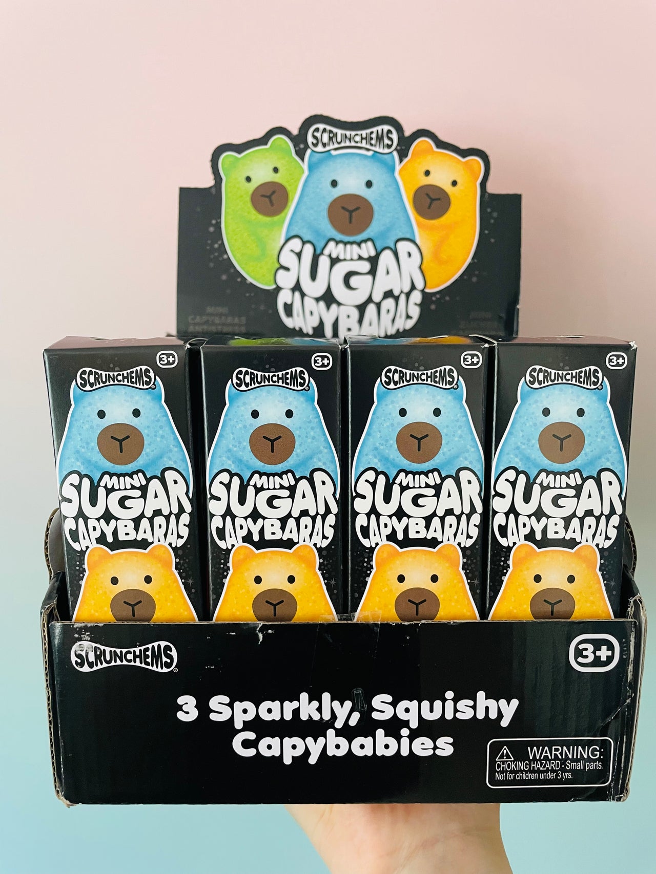 🩷🦫 Scrunchems Mini Sugar Capybaras | 3 Pack Gooey Gel Sensory Squishies ✨