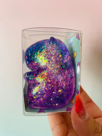 Purple Sparkly Squishy Capybara Glitter Sensory Fidget Toy 