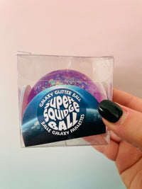 🌌✨ Galaxy Super Squidge Ball | Glittery Sensory Fidget Toy