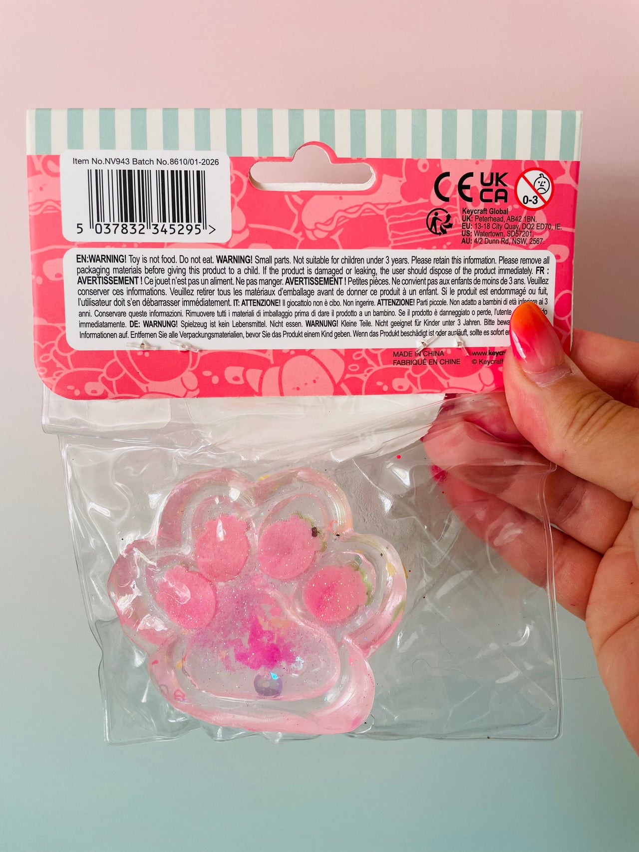 🍓🩷🐾 Jelli Squishi Small Paw Sensory Toy | Pink Strawberry Jelly Squishy ✨