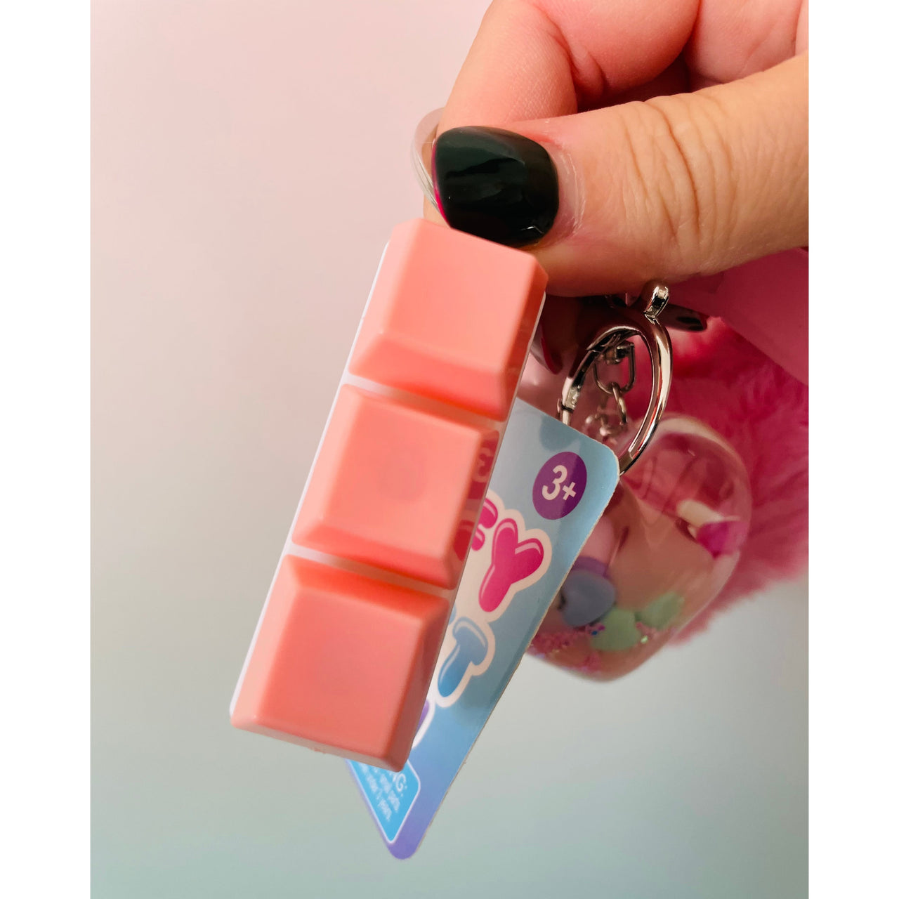 🩷💗 Pink Heart Fluffy Fidget Keychain | Sensory Bag Charm