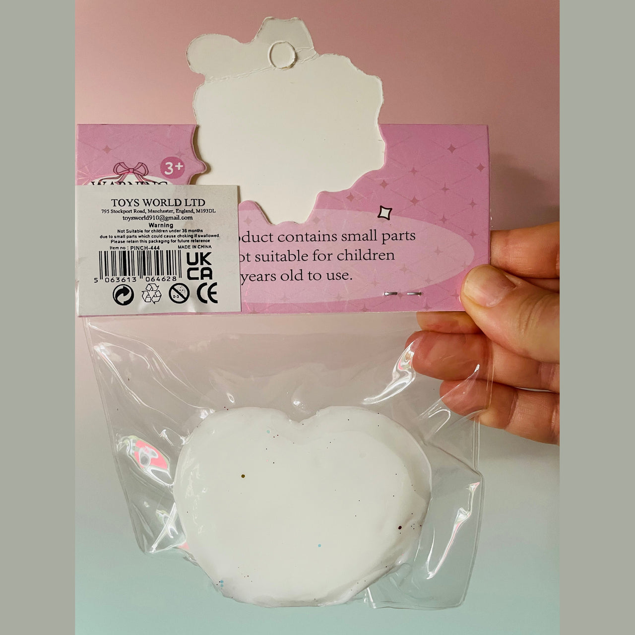 🤍✨ White Glitter Heart Taba Squishy | Sparkly Sensory Fidget Toy 💖