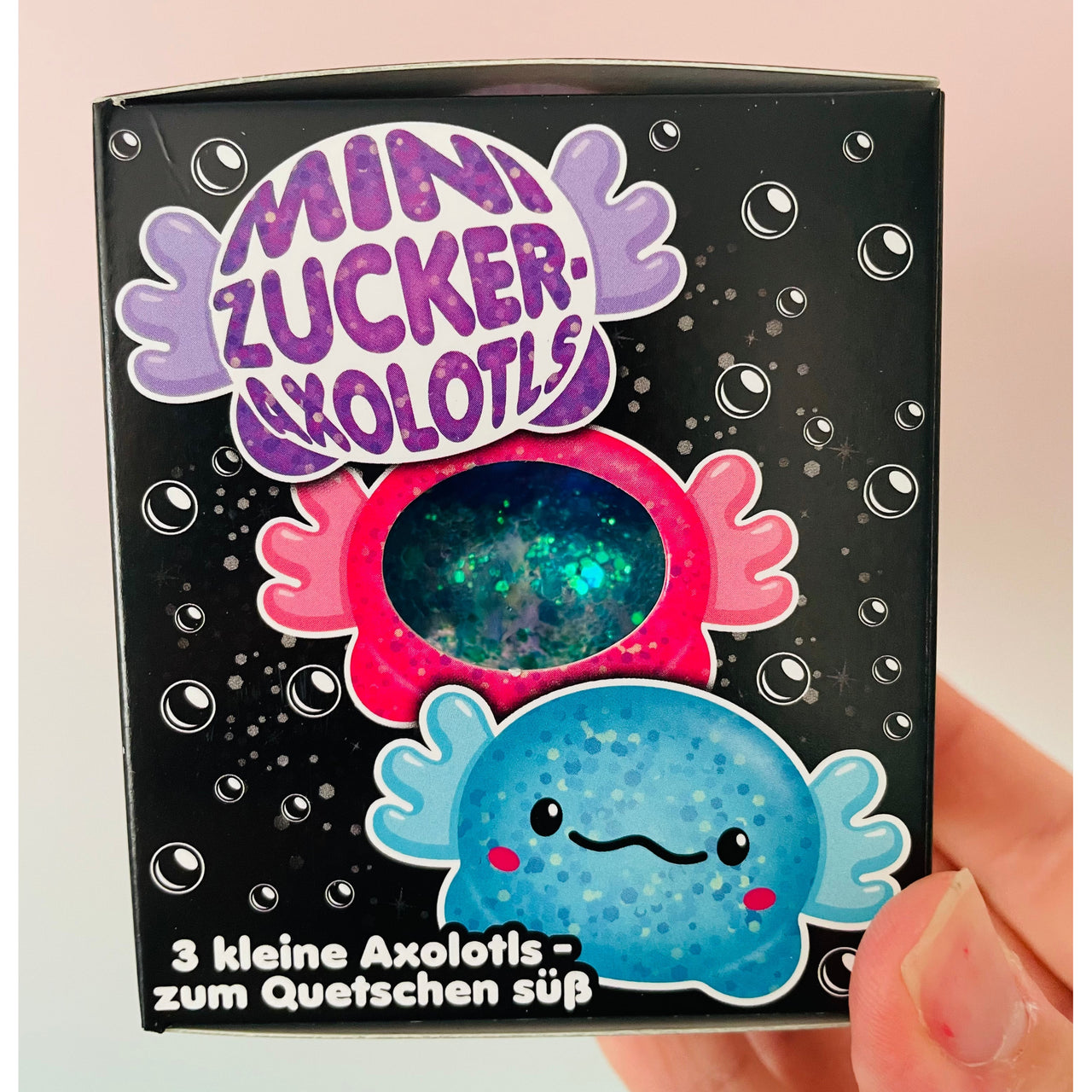 🩷🦎 Scrunchems Mini Sugar Axolotls | 3-Pack Sensory Stress Relief Fidget Toys ✨