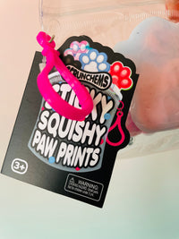 Pastel Pink Scrunchems Sticky Squishy Paw Print sensory fidget toy