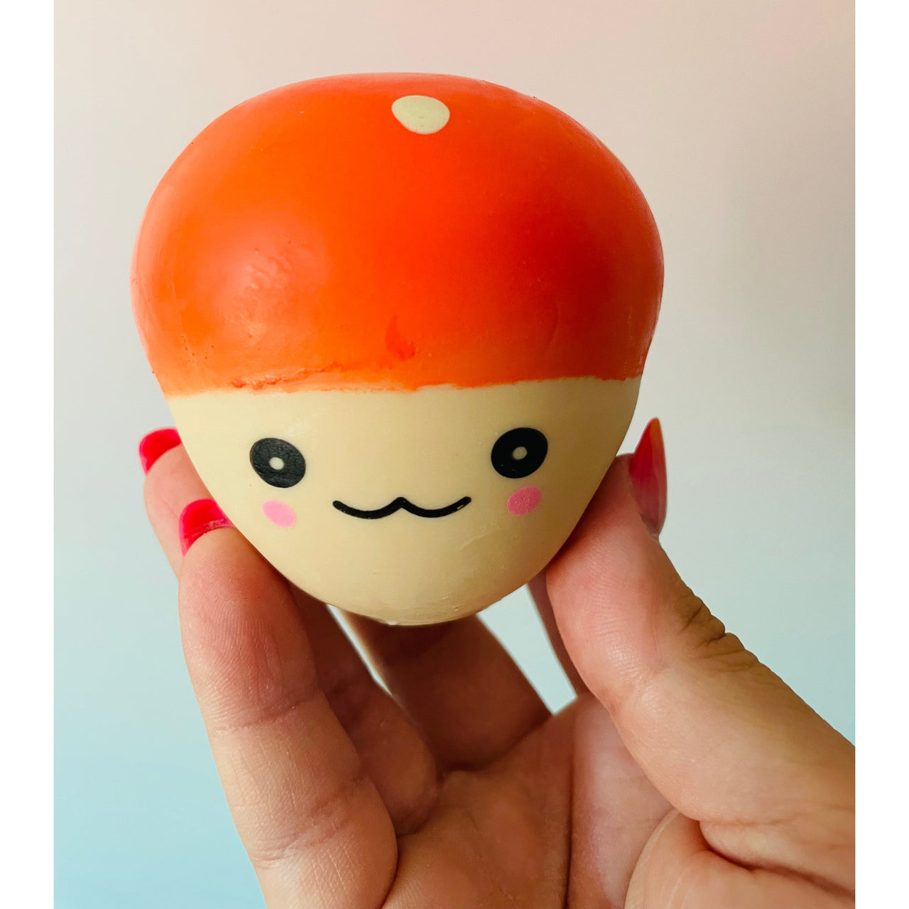 Mushi-Pals Orange Mushroom Squishy sensory stress relief fidget toy