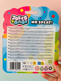 Back view of Pink Mr Splat! novelty sensory toy