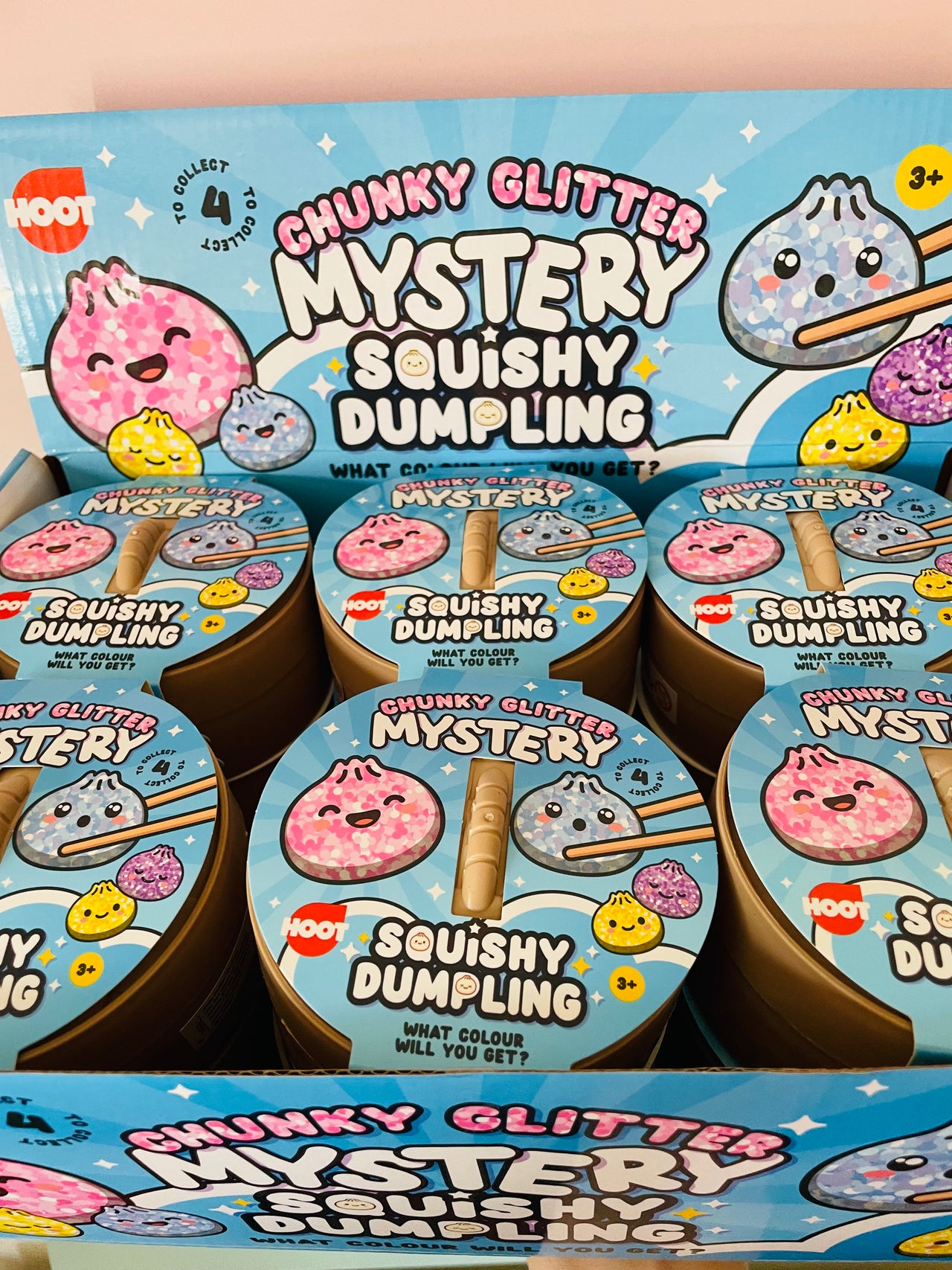 🥟✨ Chunky Glitter Dumpling Squishy in Basket | Jumbo Viral Sensory Squeeze Toy 💖