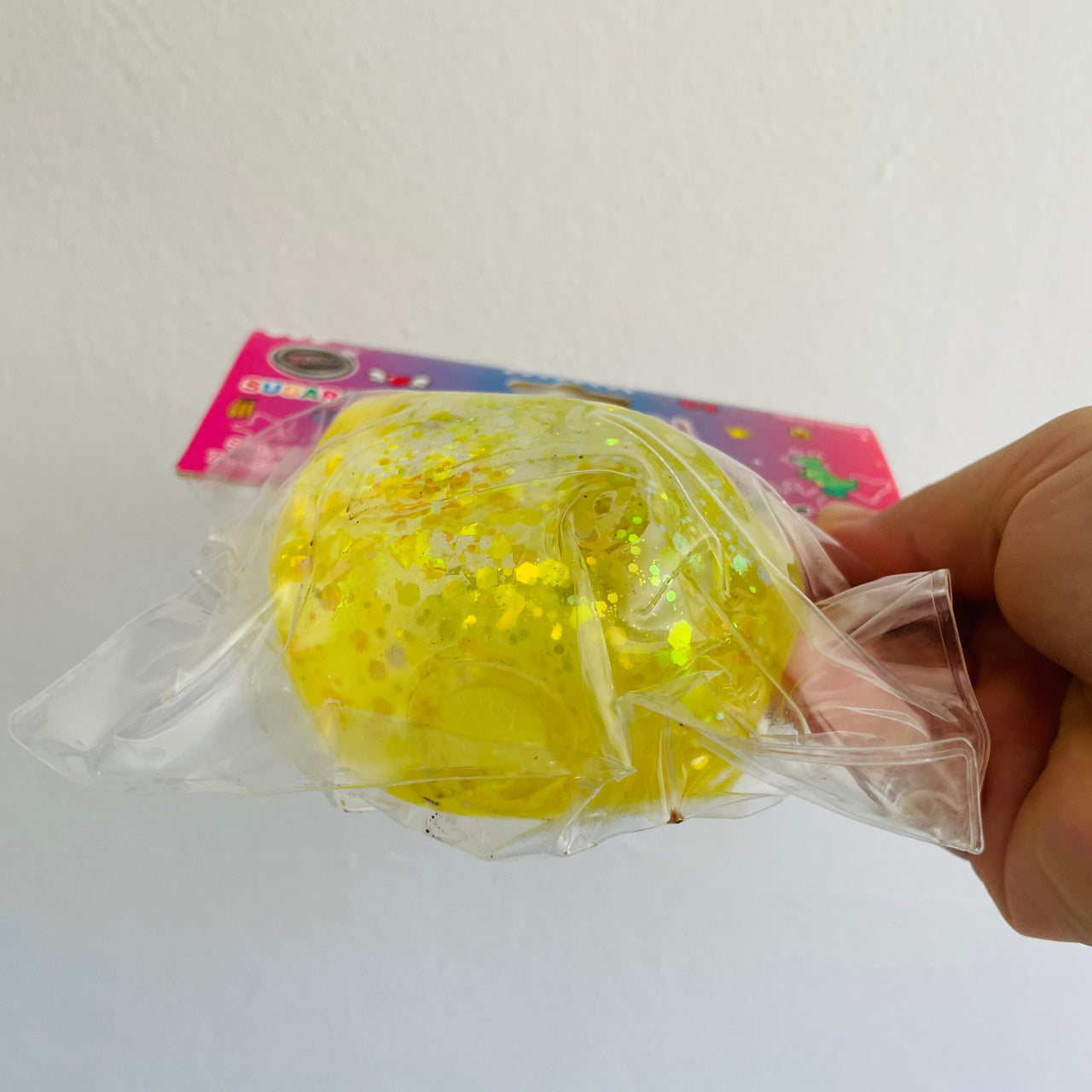 💛✨ Yellow Pinch Family Sugar Glitter Cube Squishy | Sensory Fidget Toy 💎