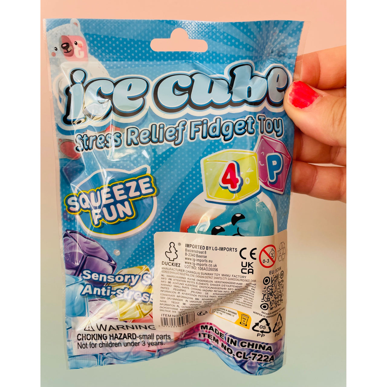Squeeze Ice Cubes 4-pack squishy sensory fidget toys