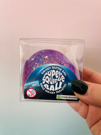 🌌✨ Galaxy Super Squidge Ball | Glittery Sensory Fidget Toy