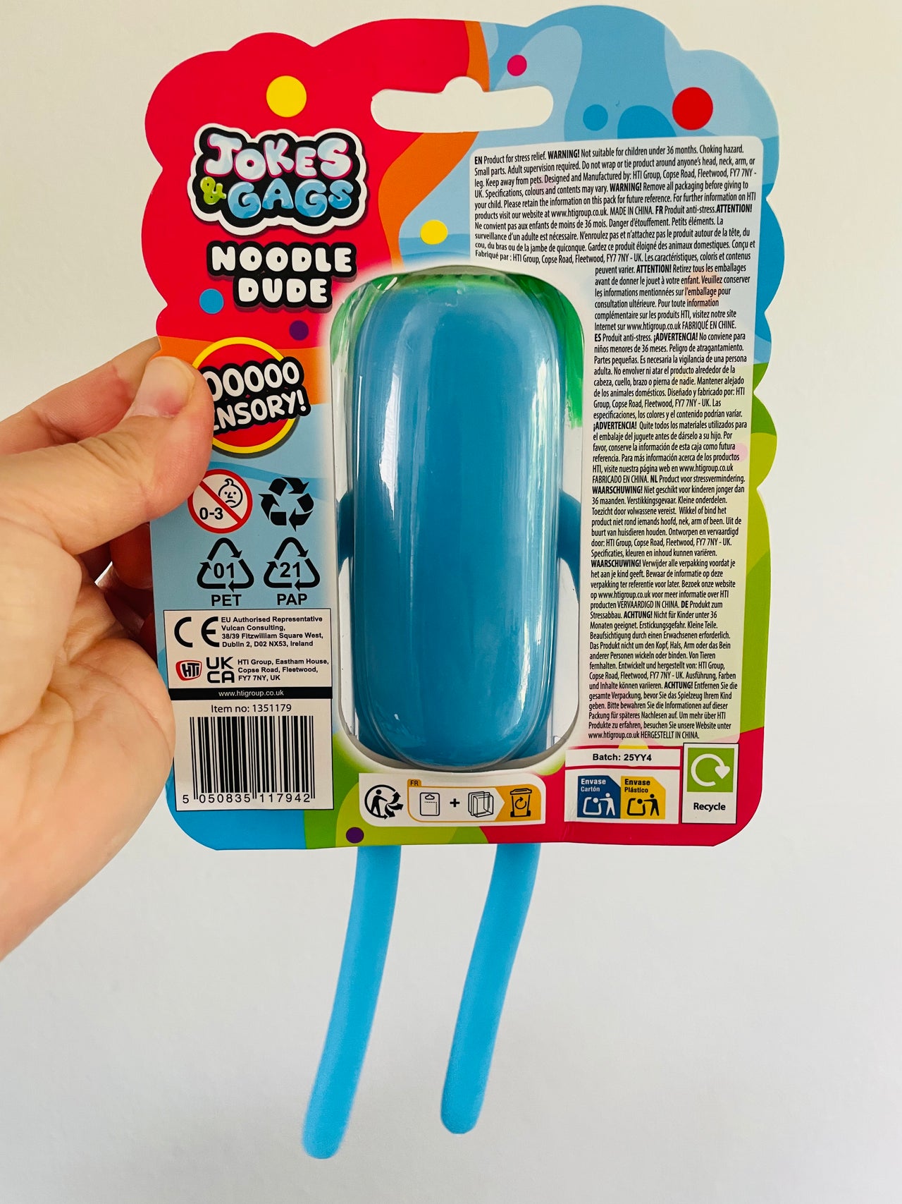 🍜💙 Blue Noodle Dude Sensory Toy