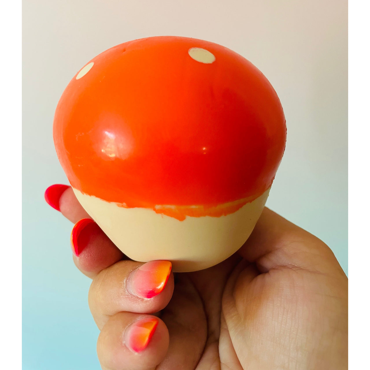 Mushi-Pals Orange Mushroom Squishy sensory stress relief fidget toy