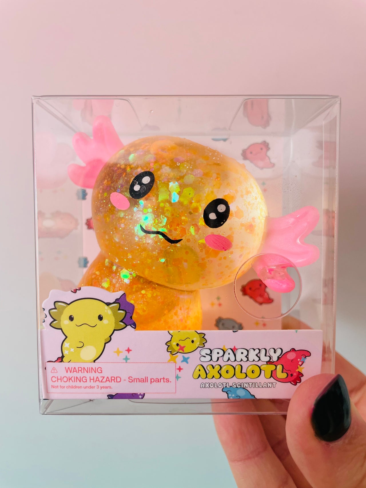 Yellow Axolotl Squishy - Sparkly Sensory Toy - Neko Squish Co