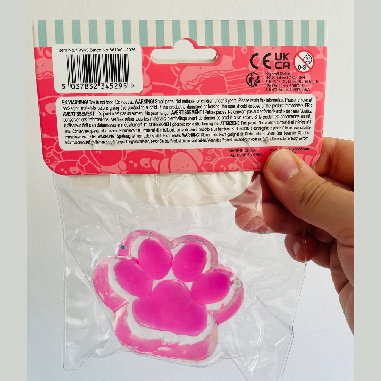 🩷🐾 Jelli Squishi Small Paw Sensory Toy | Hot Pink Jelly Squishy ✨