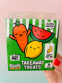 🍓🥕 Fruit & Vegetable Takeaway Treats | 14 Mini Fruit & Veg Squishies Sensory Fidget Pack ✨