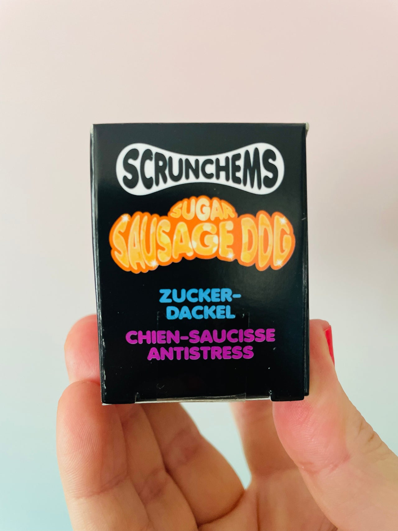 💜🌭 Scrunchems Sugar Sausage Dog | Purple Sugar-Filled Sensory Stress Relief Fidget Toy ✨