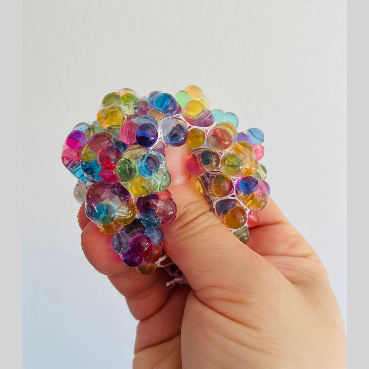 🌈🫧 Mesh Bead Squeeze Ball Sensory Toy ✨