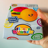 🍔✨ Fidget Burger | Stackable Squishy Sensory Toy & Stress Relief Fidget 💖