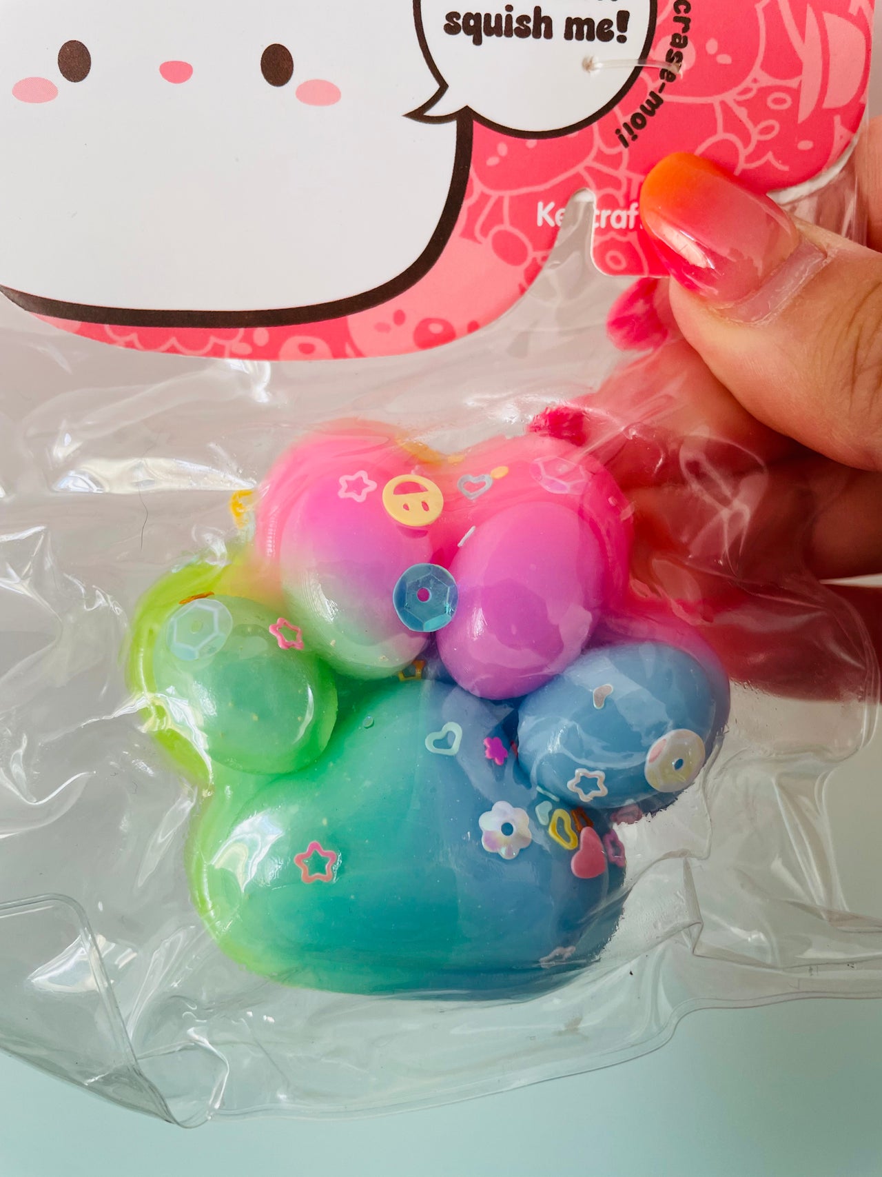 🌈🐾 Jelli Squishi Small Paw Sensory Toy | Pastel Rainbow Jelly Squishy ✨