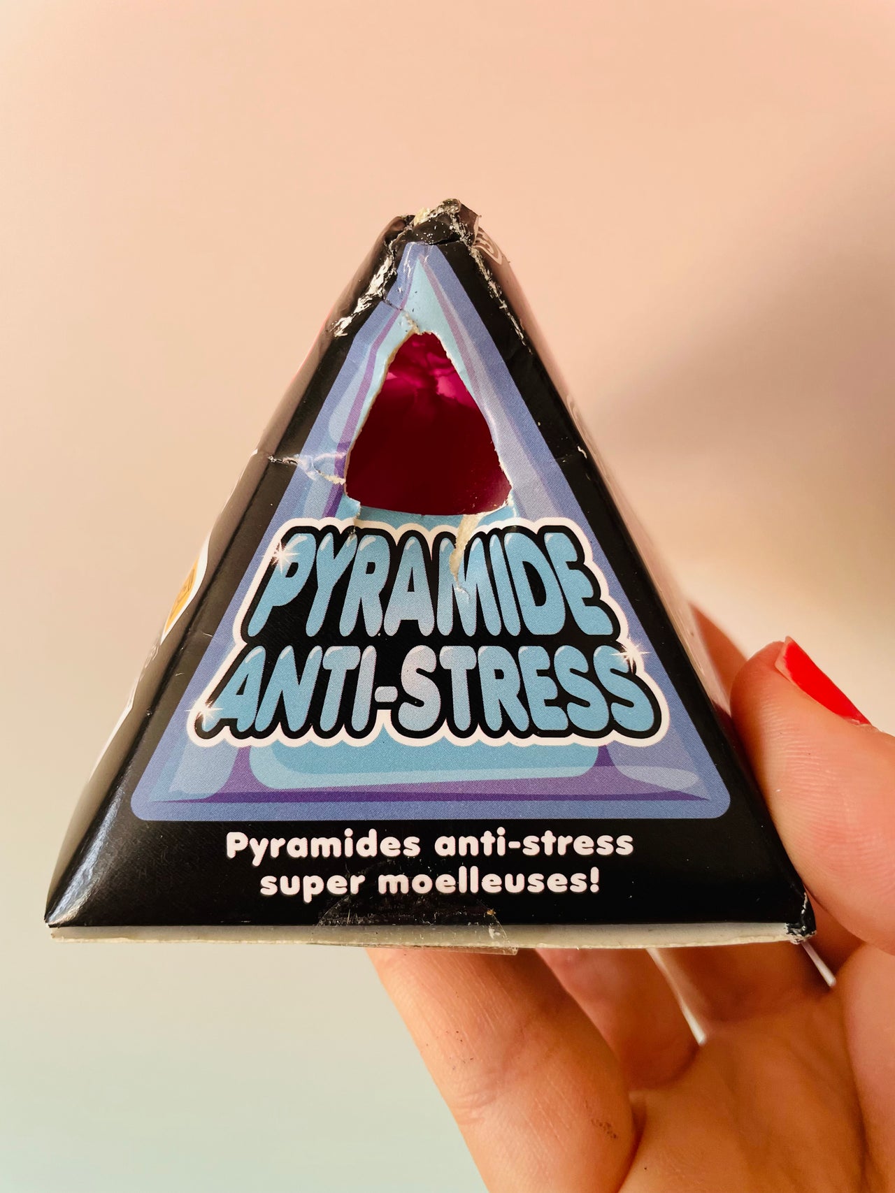 Pink Scrunchems Sugar Pyramid sugar-filled sensory fidget toy