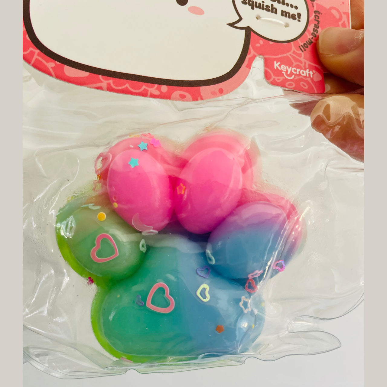 🌈🐾 Jelli Squishi Small Paw Sensory Toy | Pastel Rainbow Jelly Squishy ✨