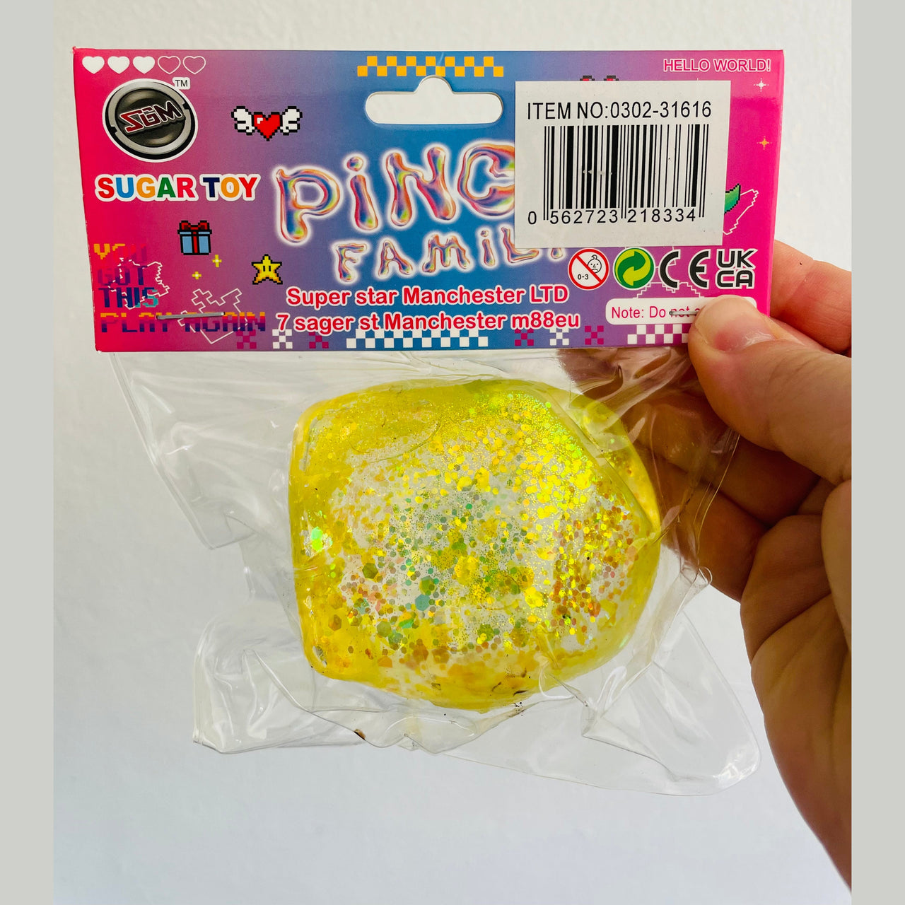 💛✨ Yellow Pinch Family Sugar Glitter Cube Squishy | Sensory Fidget Toy 💎