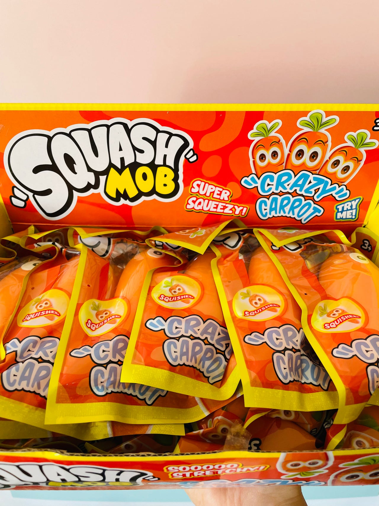 Crazy Carrot sensory toy in retail packaging