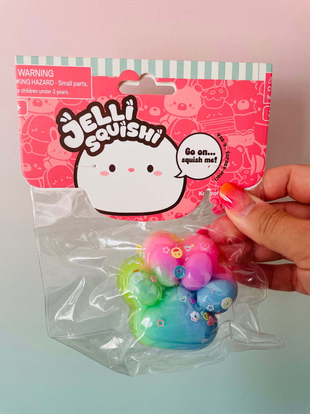 🌈🐾 Jelli Squishi Small Paw Sensory Toy | Pastel Rainbow Jelly Squishy ✨