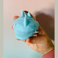 🦕💙 Squishy Dinosaur Blue Triceratops Sensory Toy