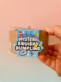 🥟✨ Chunky Glitter Dumpling Squishy in Basket | Jumbo Viral Sensory Squeeze Toy 💖
