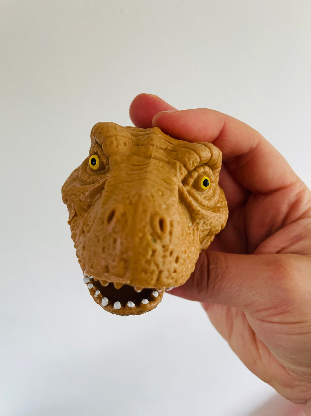 🦖🤎 Brown Dinosaur Head Bead Squeeze Toy