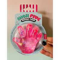 Pink Sparkly Squishy High Five Hand sensory toy UK