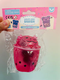 🩷🦎🧋 Pink Axolotl Boba Squish Toy