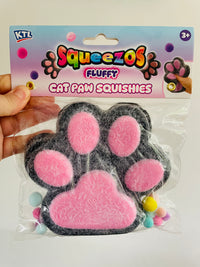 🐾🖤 Black Taba Feel Fluffy Cat Paw Squishy Toy ✨