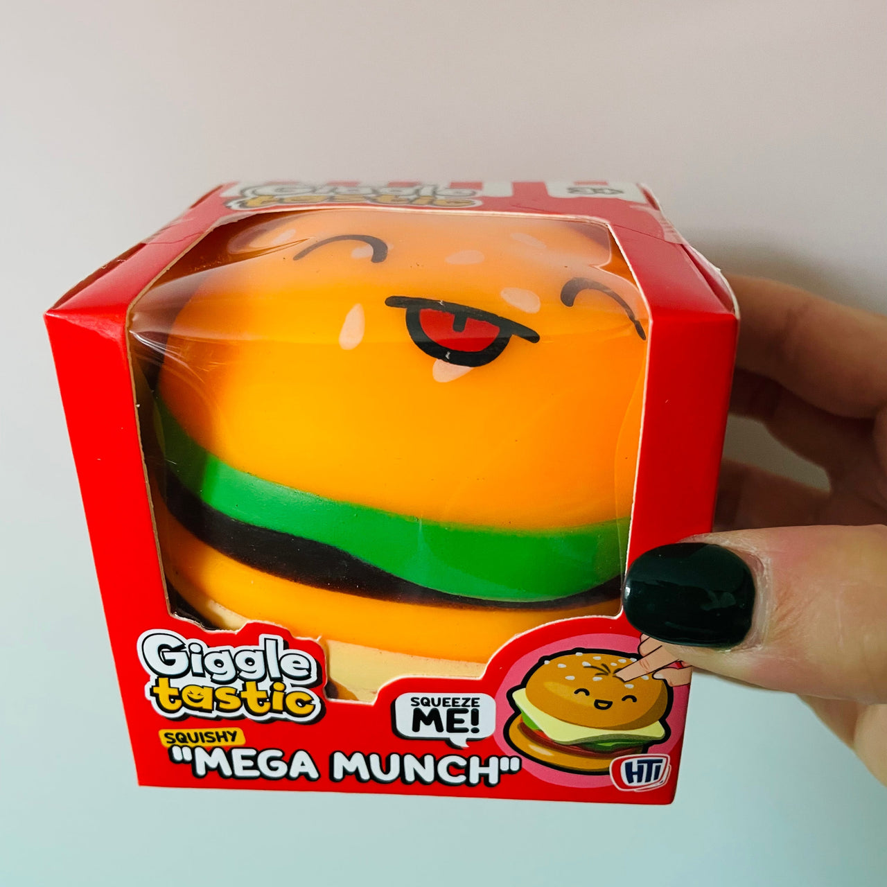 Mega Munch Tongue Out Burger Squishy sensory toy UK