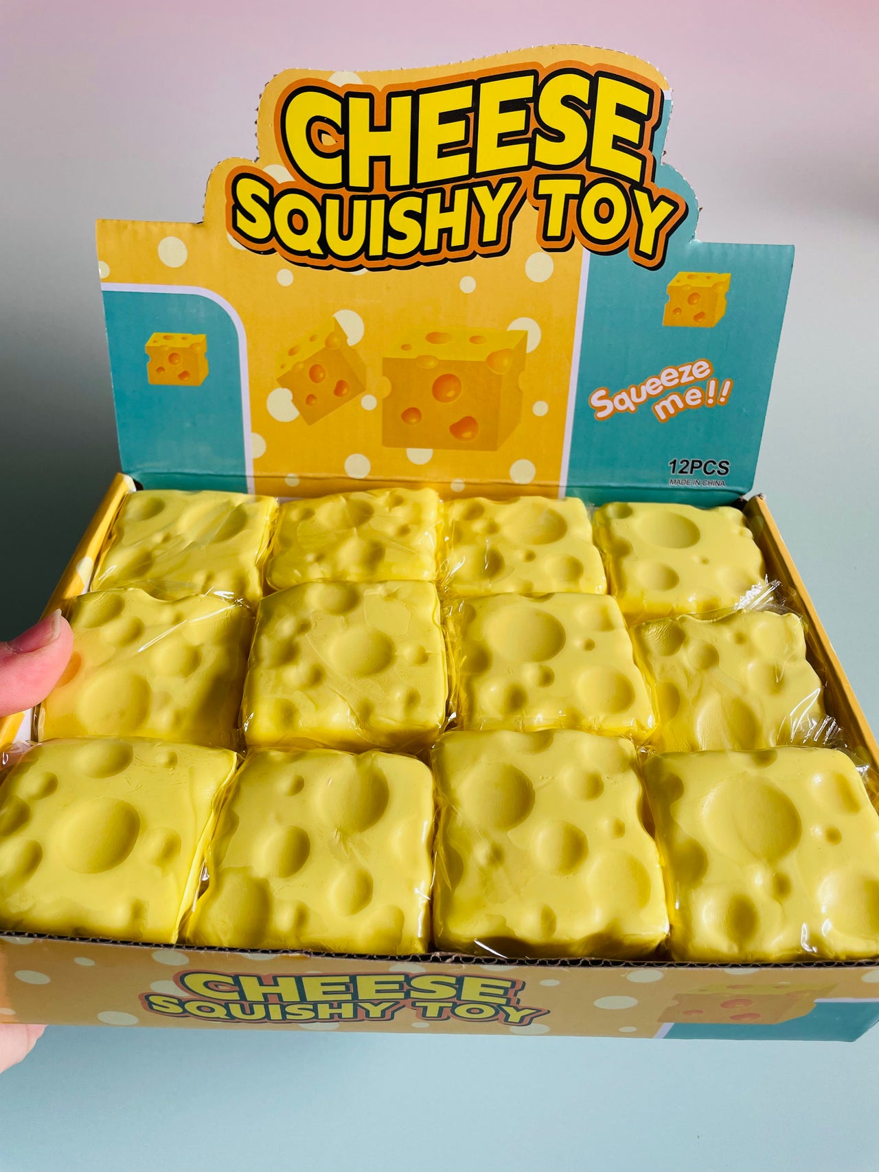 🧀✨ Slow Rise Squishy Cheese – 5cm Kawaii Sensory Fidget Toy ✨🧀
