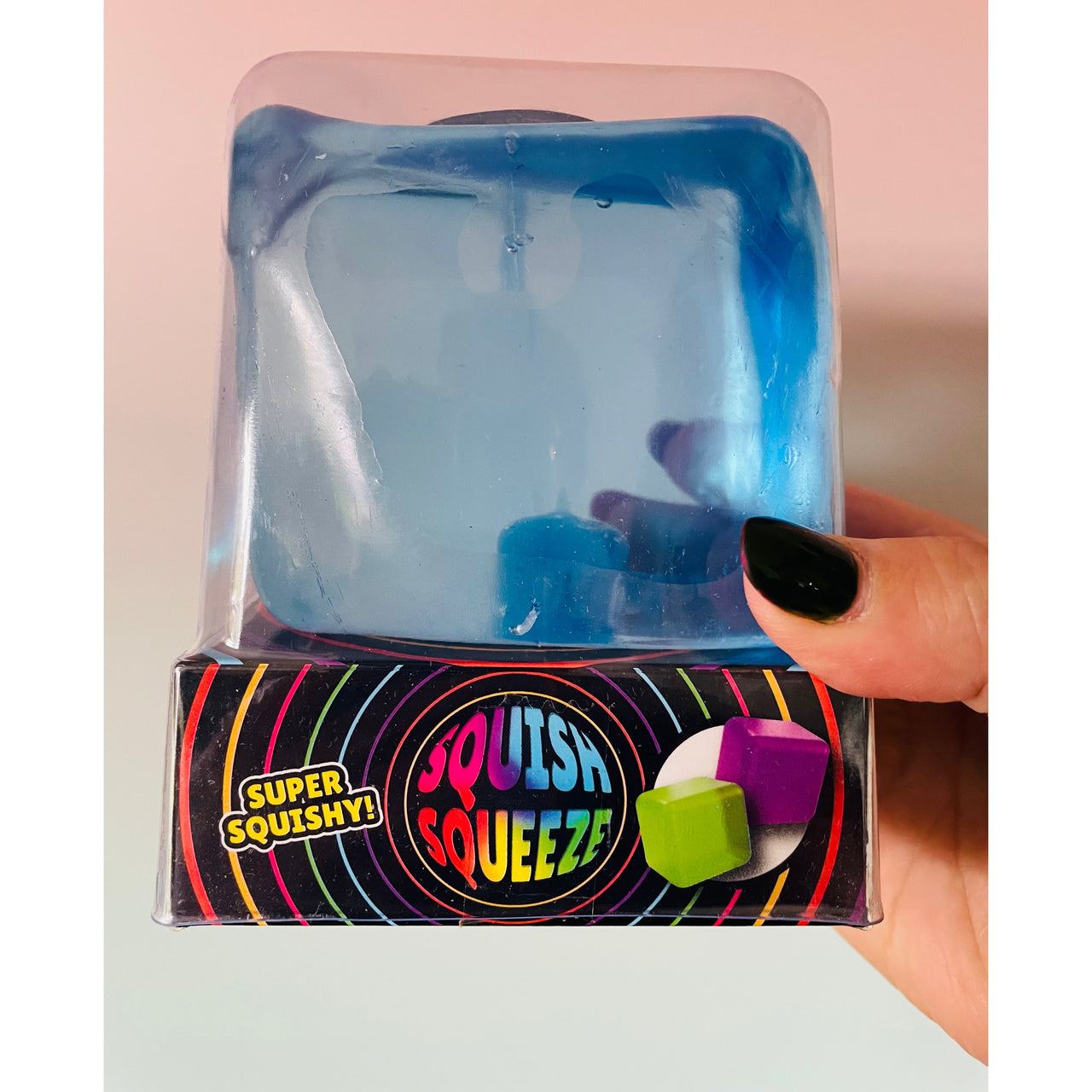 Blue Mega Cube Squishy slow rise sensory toy UK