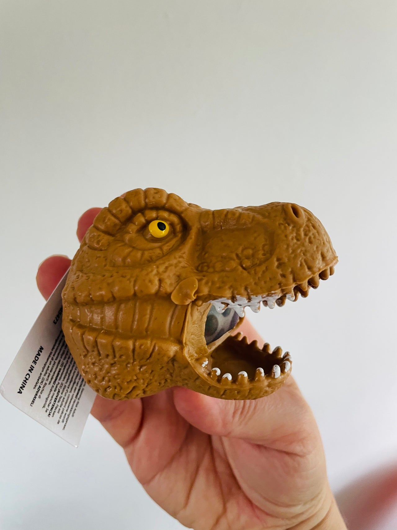 🦖🤎 Brown Dinosaur Head Bead Squeeze Toy