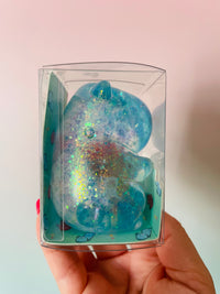 Blue Sparkly Squishy Capybara Glitter Sensory Fidget Toy
