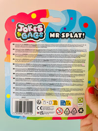 Back view of Yellow Mr Splat! squishy sensory toy