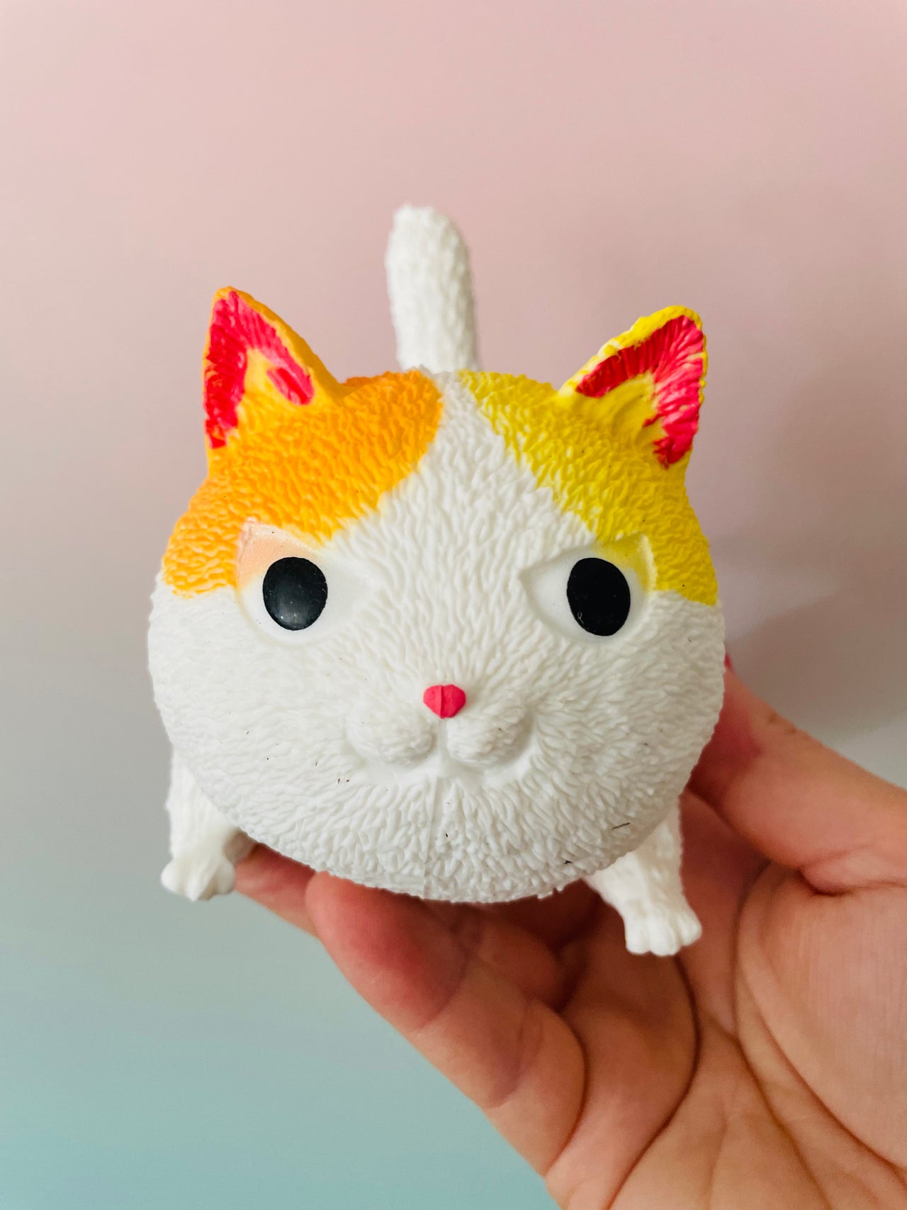 🧡🤍 Squidgy Cat | White & Orange Super Soft Sensory Stress Relief Fidget Toy ✨
