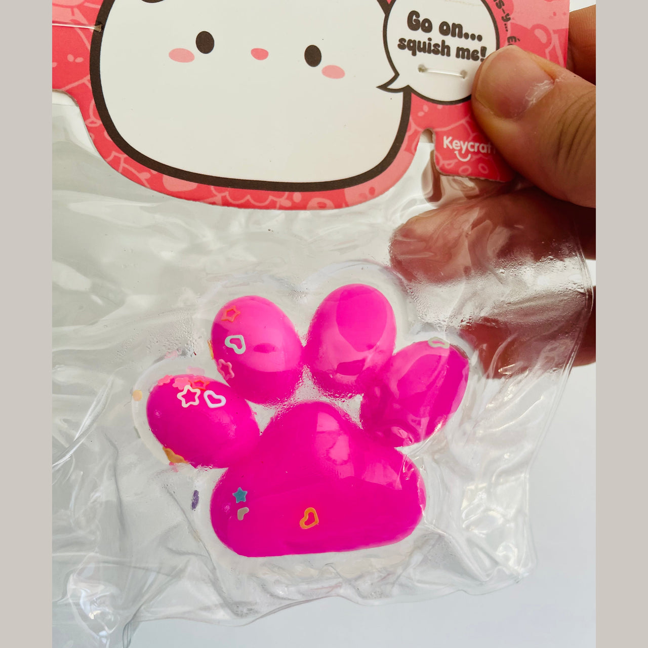 🩷🐾 Jelli Squishi Small Paw Sensory Toy | Hot Pink Jelly Squishy ✨