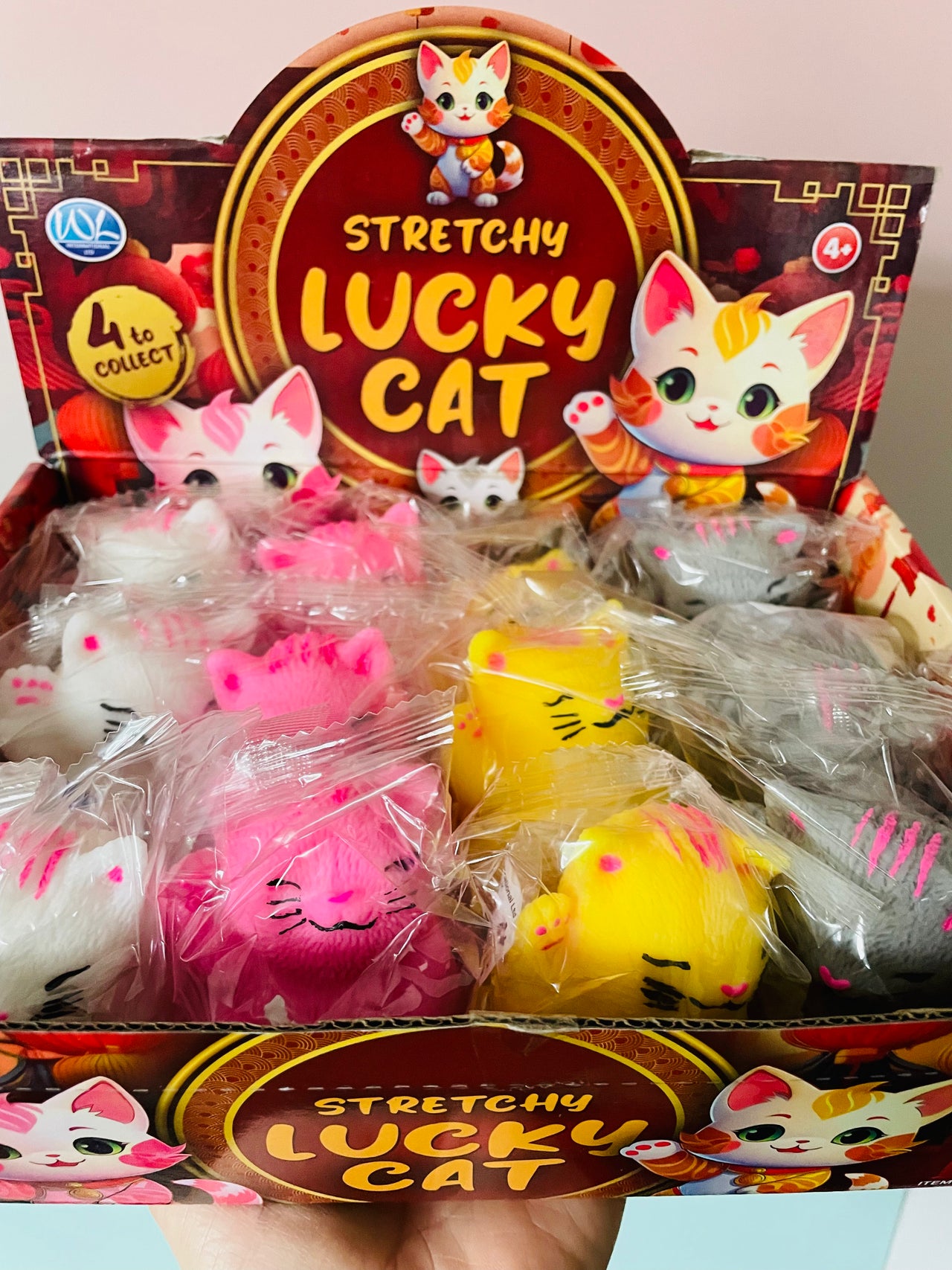 🐱🩶 Grey Stretchy Lucky Cat Squishy Toy ✨