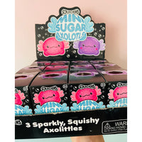 🩷🦎 Scrunchems Mini Sugar Axolotls | 3-Pack Sensory Stress Relief Fidget Toys ✨