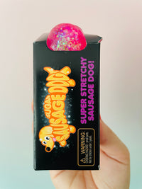 🩷🌭 Scrunchems Sugar Sausage Dog | Pink Sugar-Filled Sensory Stress Relief Fidget Toy ✨