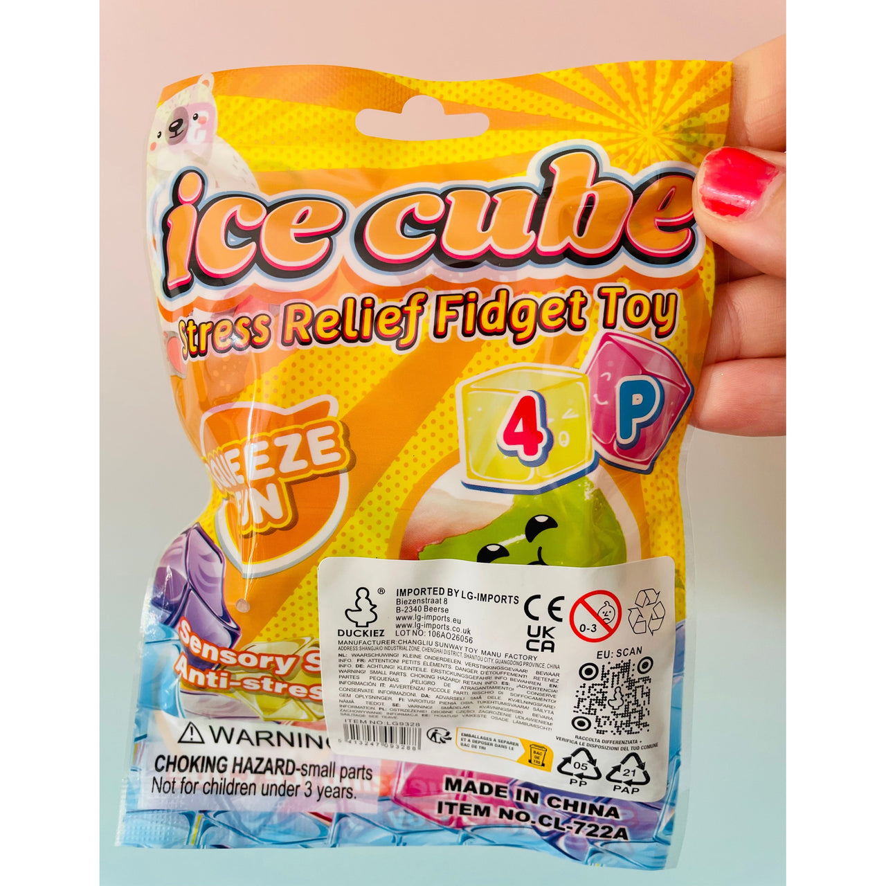 Squeeze Ice Cubes 4-pack squishy sensory fidget toys