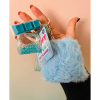 💙🧊 Blue Cube Fluffy Fidget Keychain | Sensory Bag Charm