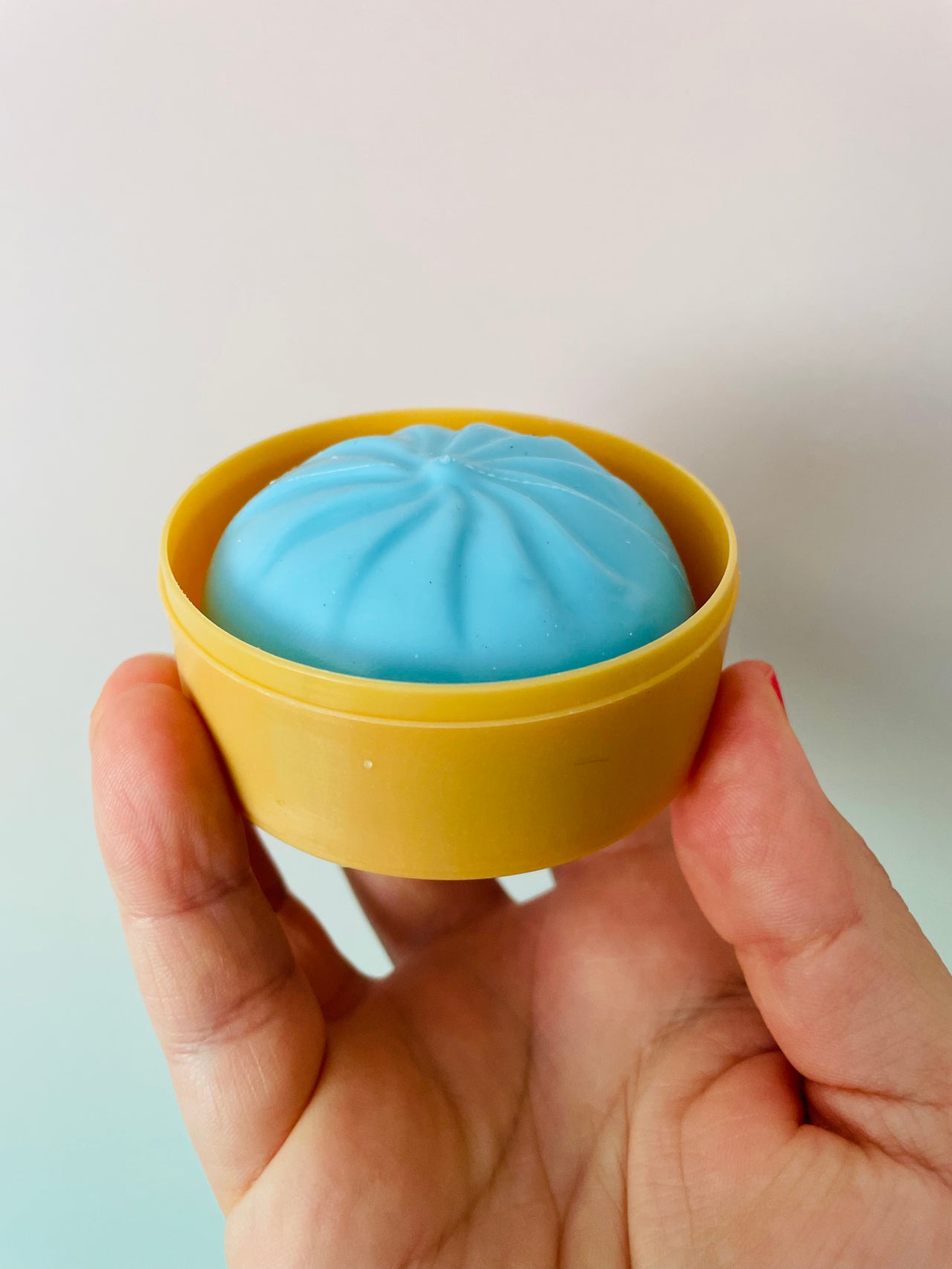 🌸🥟 Pastel Bao Bun Squishy in Basket | Kawaii Maltose Sensory Squeeze Toy ✨